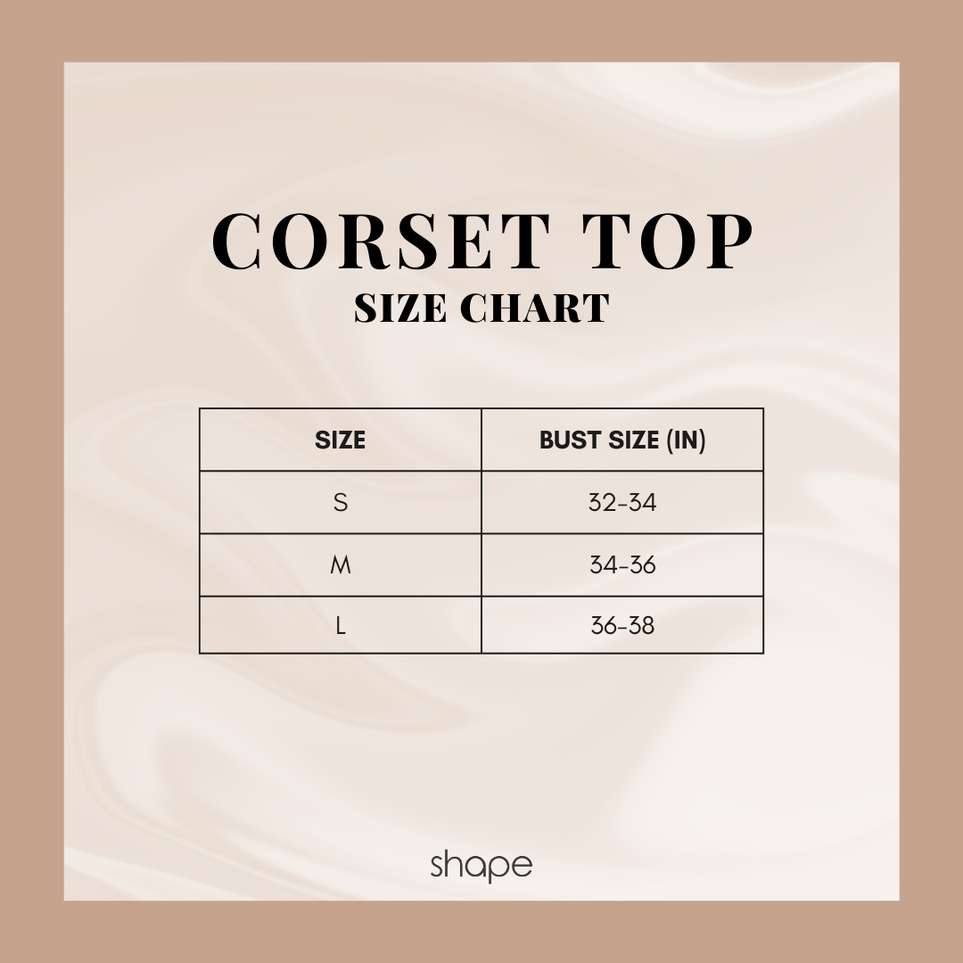 Corset Top size chart