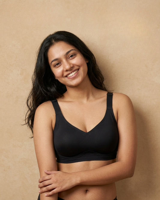 SHAPE Seamless Contour Bra wide adjustable strap detail on shoulder