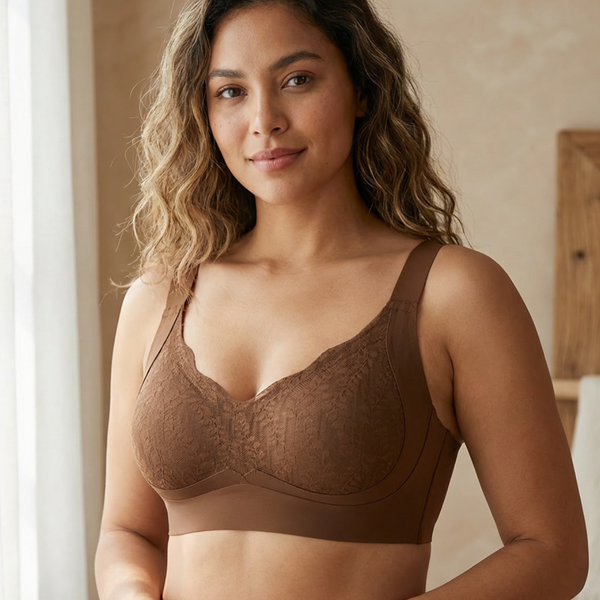 SHAPE Sure Cover Bra in Brown, full coverage with a wide underband