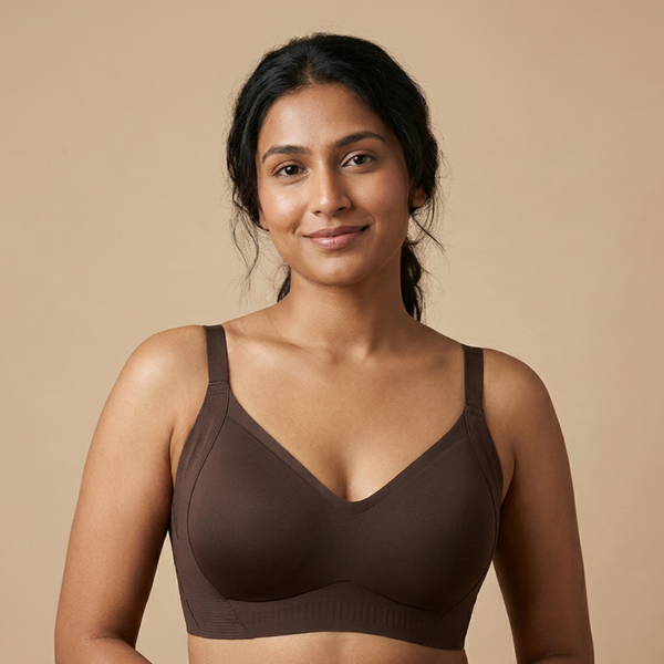 SHAPE Longwear Bra in Brown, firm band for a long day
