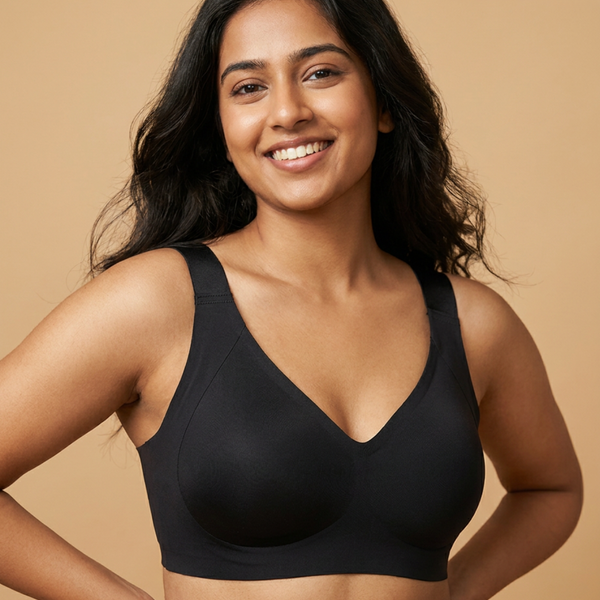 SHAPE Plus Size Sculpting Bra in Black, deep cups, XL to 5XL