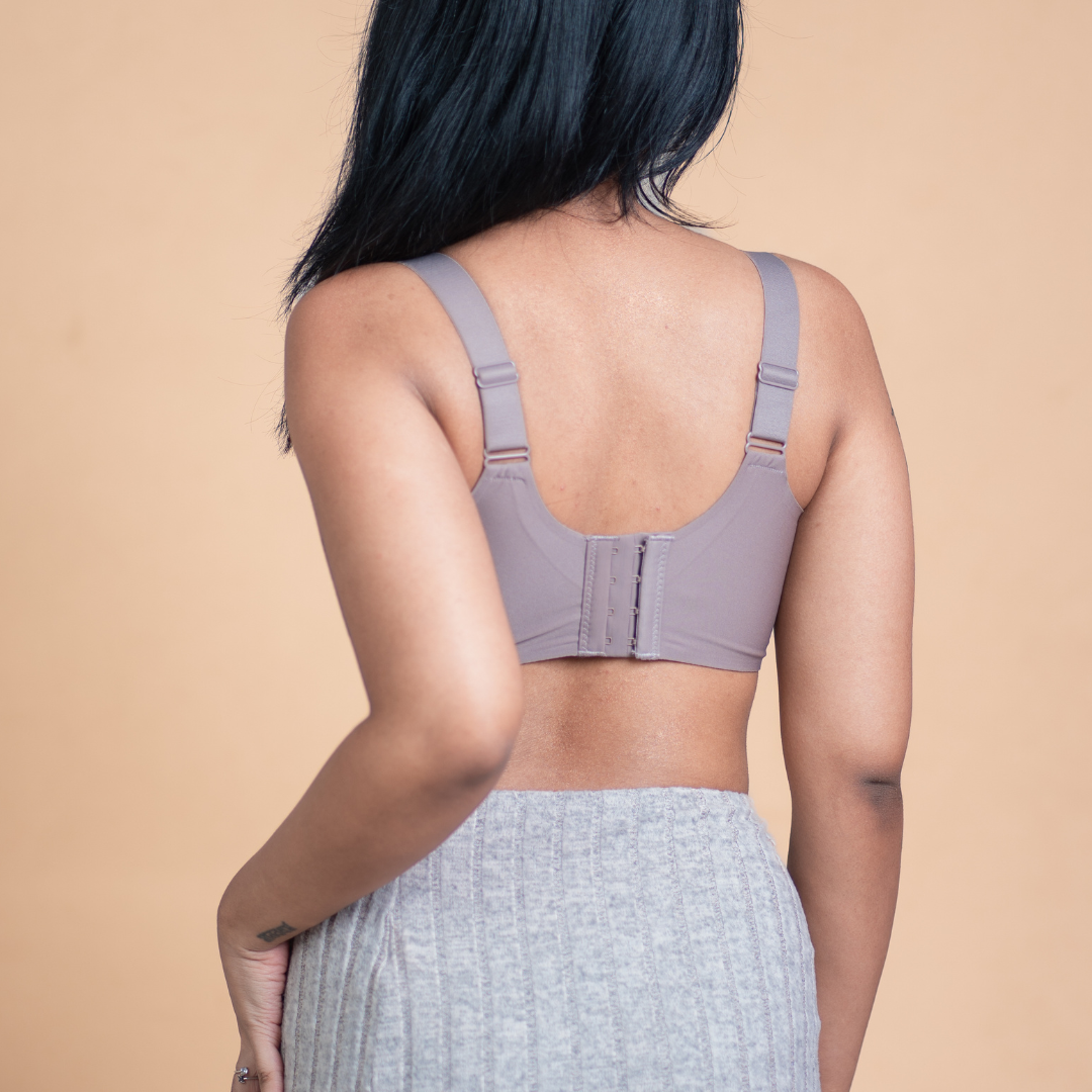 SHAPE Seamless Contour Bra in coffee, product view showing the moulded cup