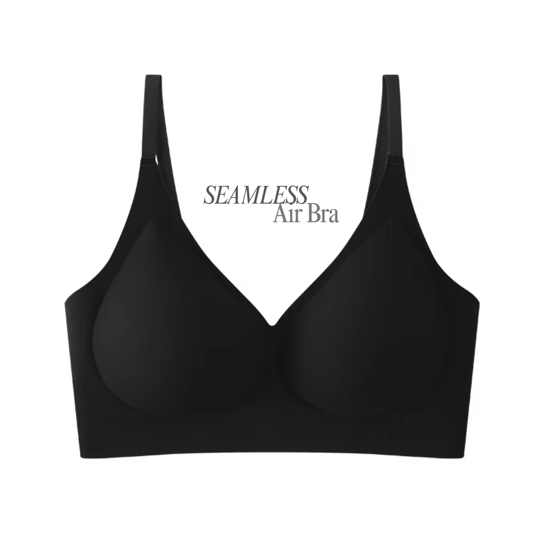 Seamless Air Bra product flat lay in Beige, Pink, Coffee, and Black