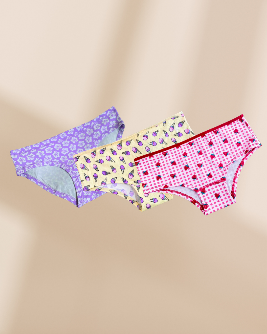 Printed Cotton Bottoms in Strawberry