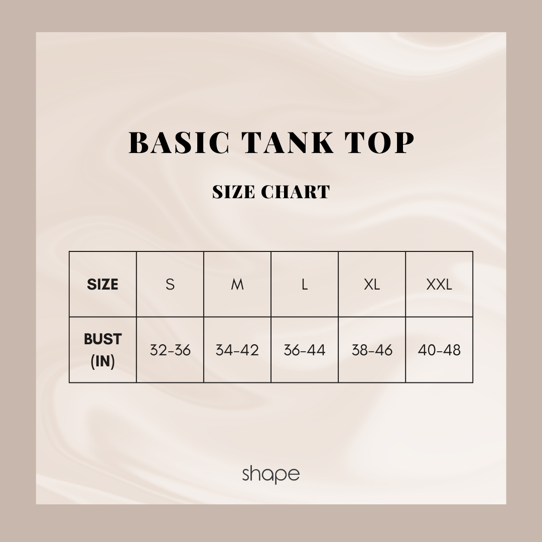 Basic Tank Top Size Chart