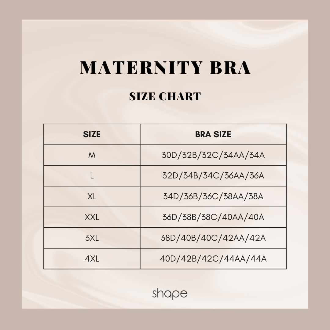 Nursing Bra Size Chart