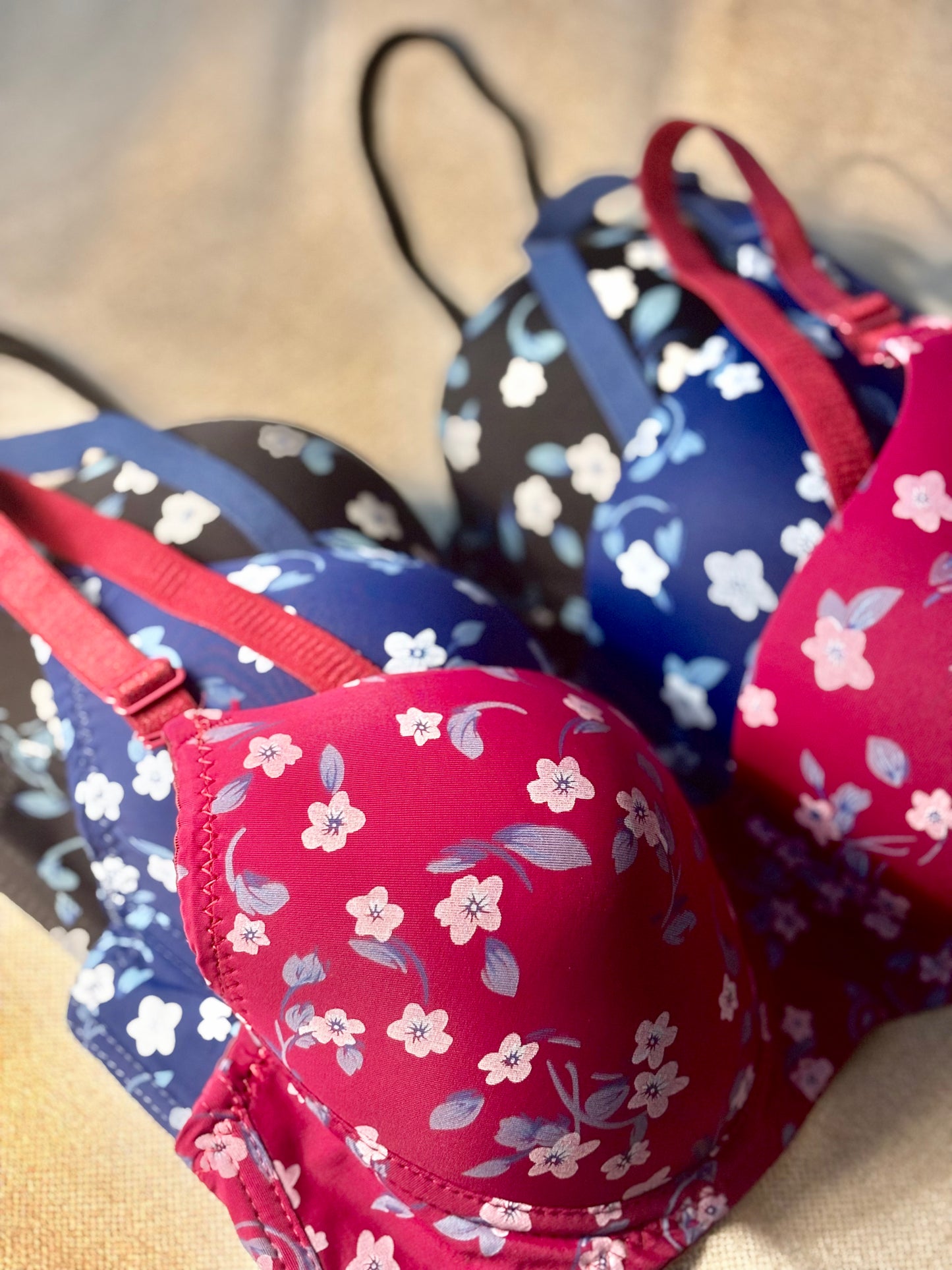 Daisy Push Up Bra in Blue