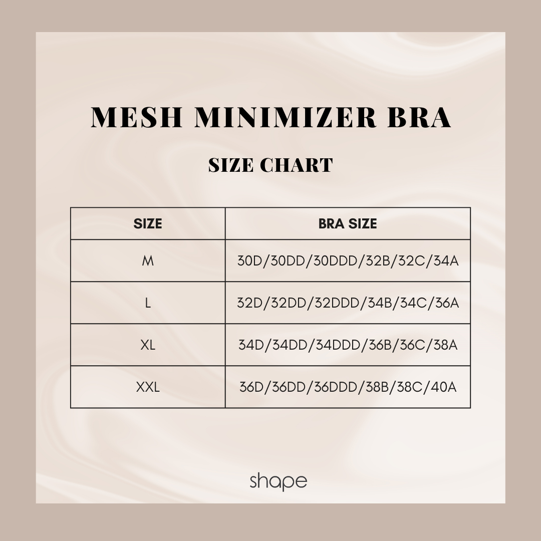 Mesh Minimize Bra Size Chart
