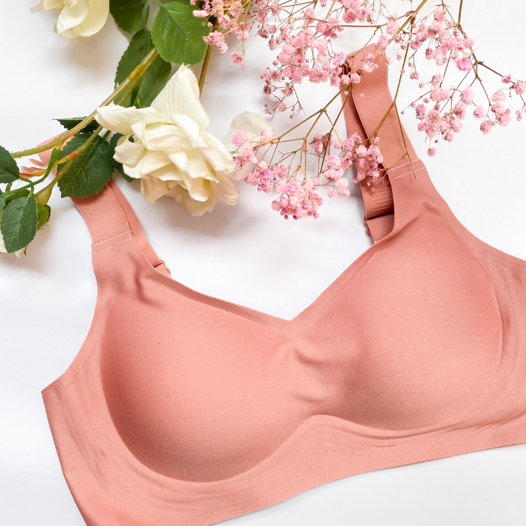 Seamless Contour Bra side view showing extended side wings