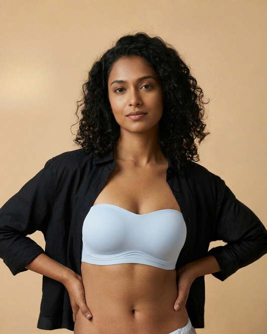Woman wearing Bare Skin Strapless Bra SHAPE