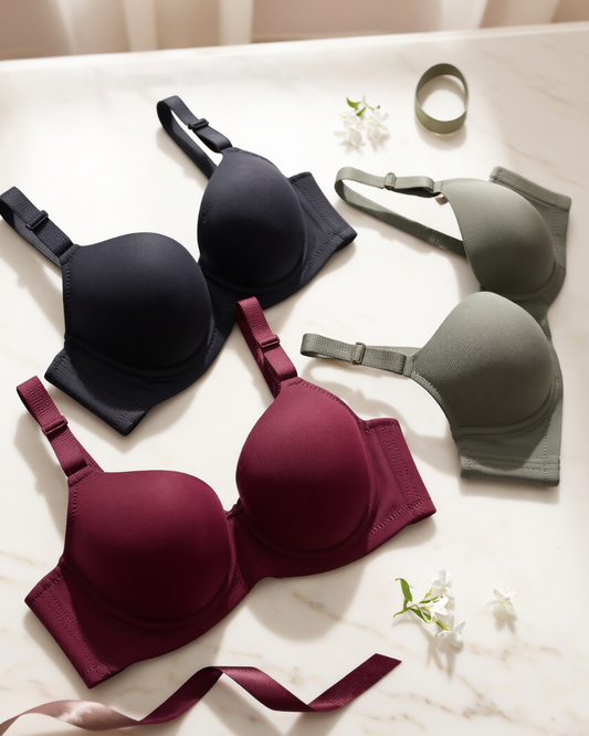 Woman wearing Comfort Curve Bra in coffee SHAPE