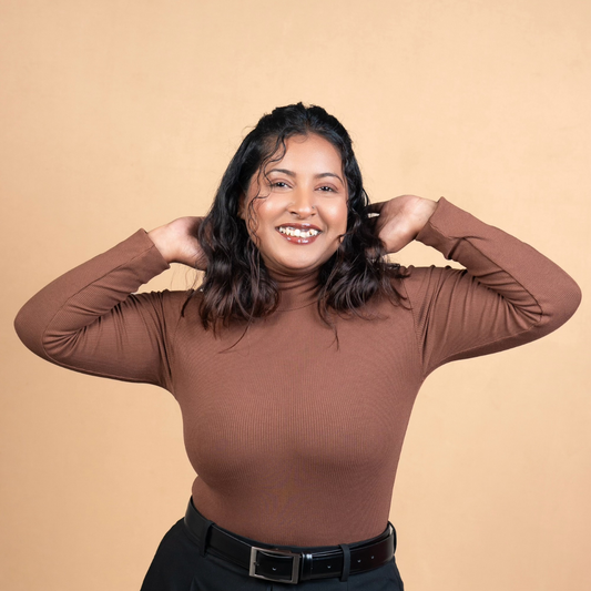 Sculpting Bodysuit - Full Sleeve in Brown