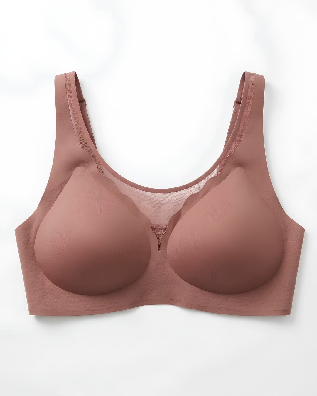 GlowCut Seamless Bra in Brown, front view, SHAPE