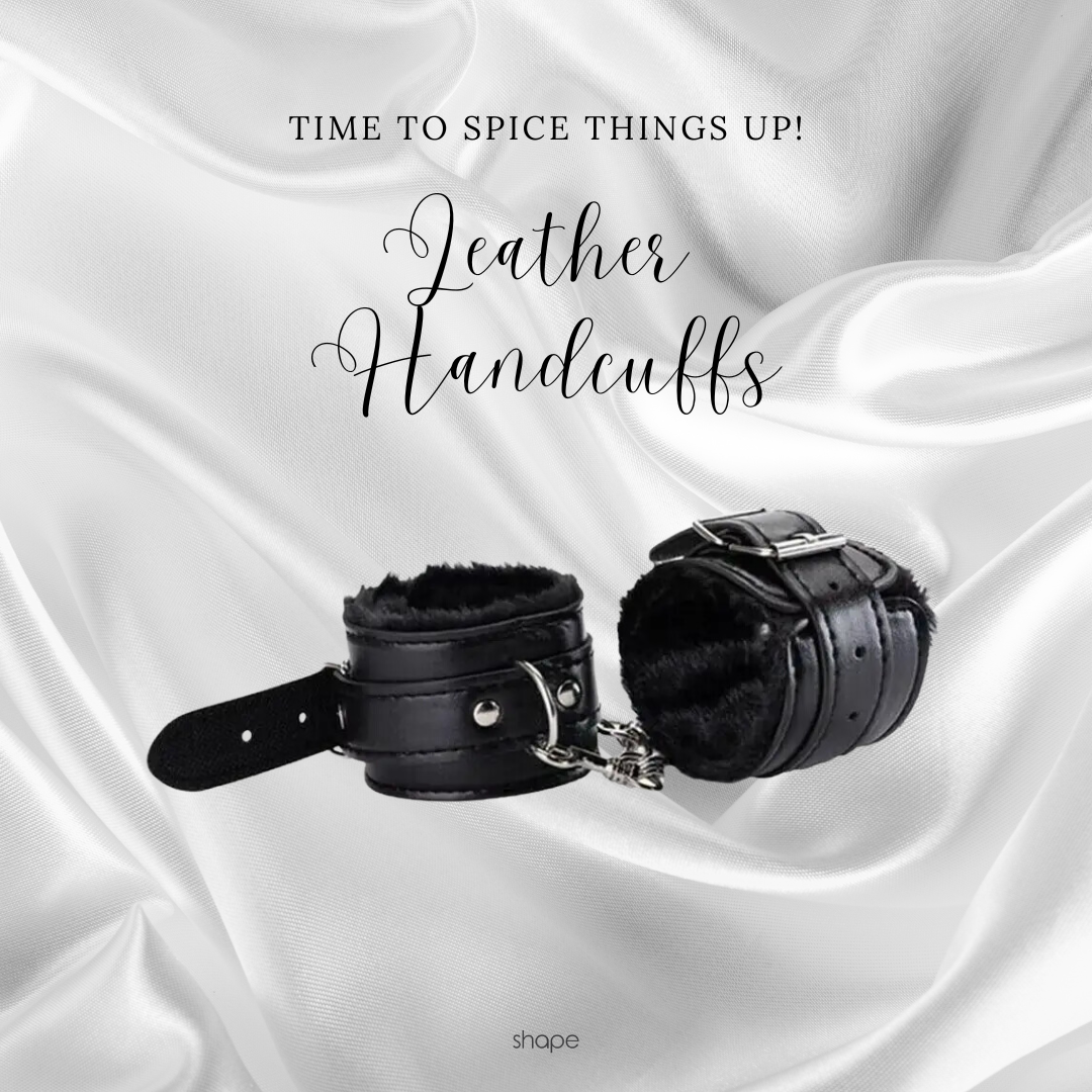 Leather Handcuffs, back view — SHAPE Lingerie