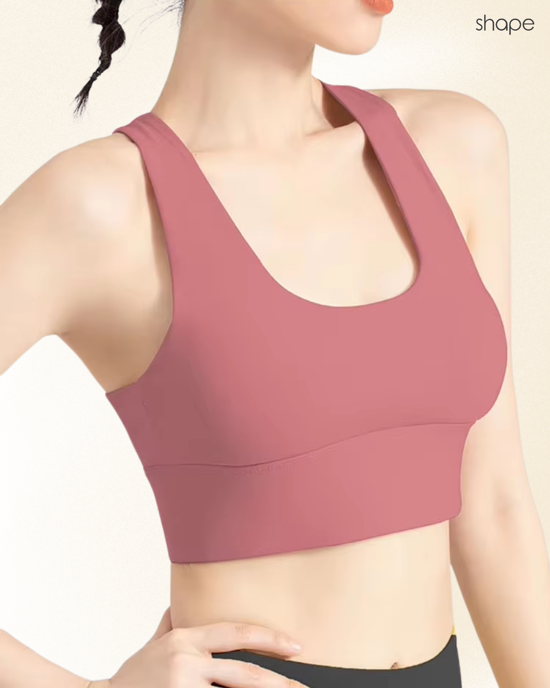 Power Sculpt Sports Bra in Pink, detail view — SHAPE Lingerie