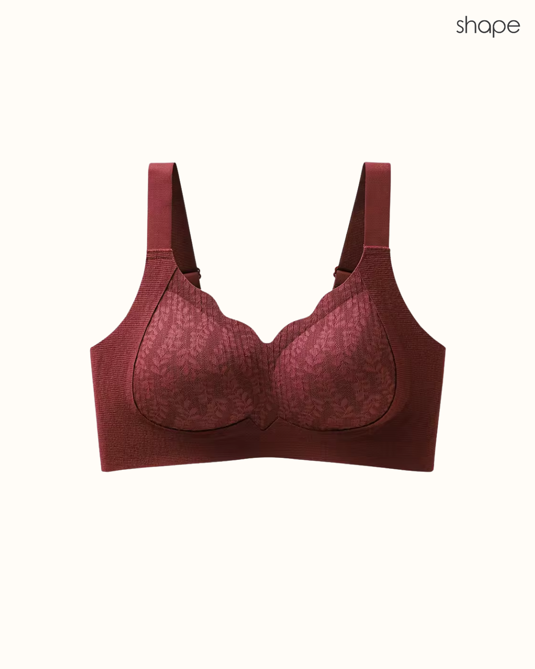 Sure Cover Bra in Maroon, detail view, SHAPE Lingerie