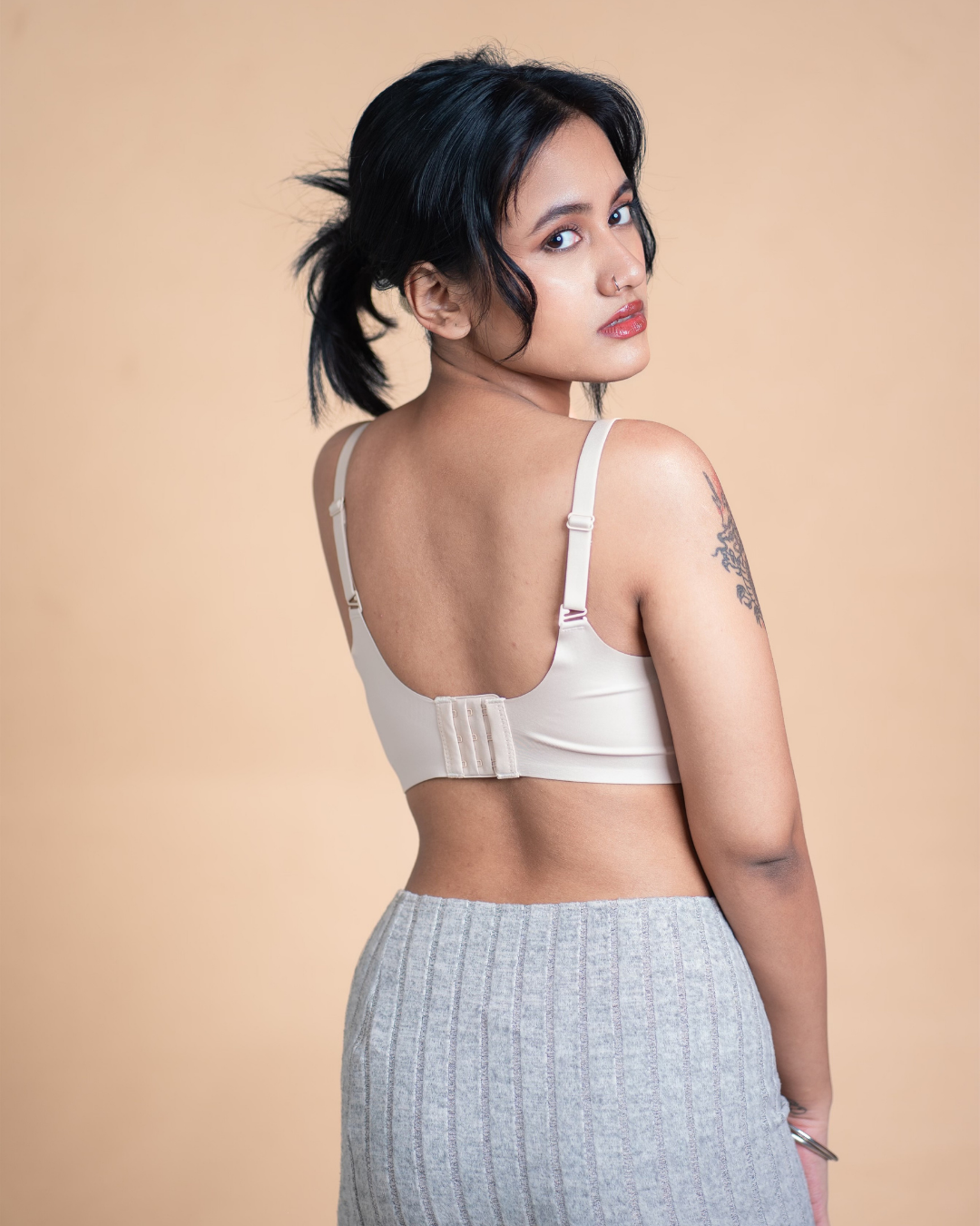 Signature Seamless Bra by SHAPE, worn by a model