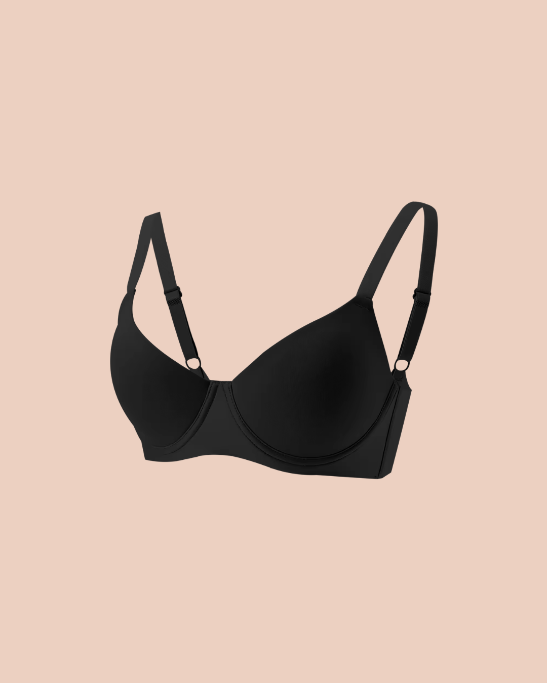 T-Shirt Push Up Bra in Black, flat lay product view, SHAPE Lingerie
