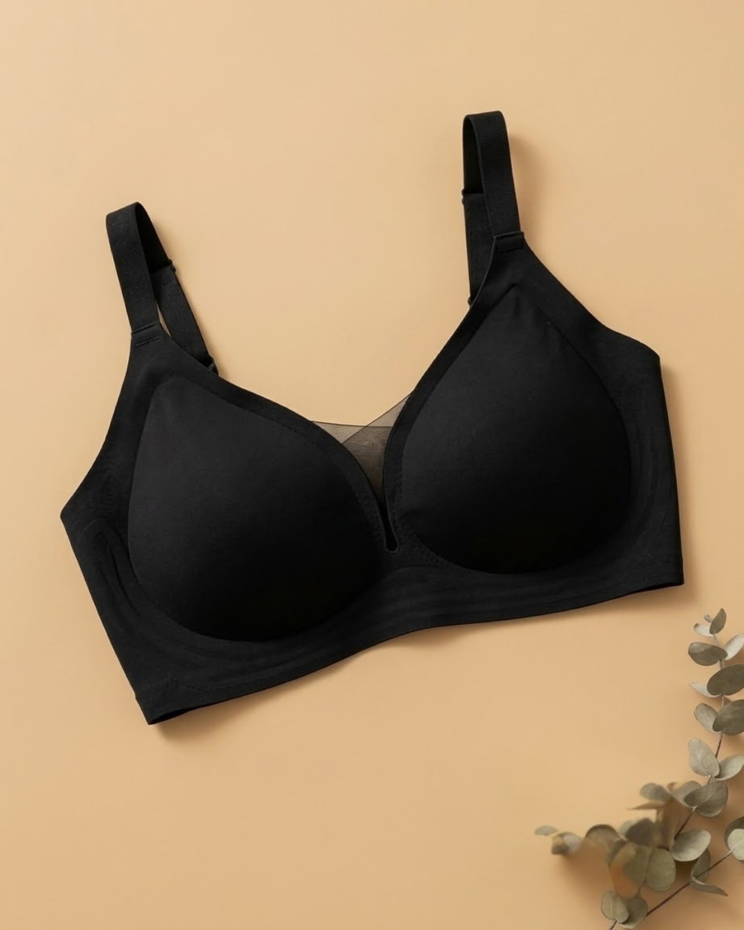 VLite Seamless Bra in Midnight Black, flat lay, SHAPE Lingerie